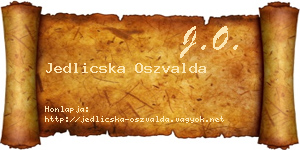 Jedlicska Oszvalda névjegykártya